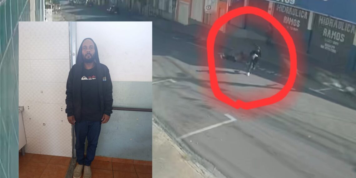 VÍDEO: Idosa é derrubada durante furto no centro de Poços; PM prende o suspeito