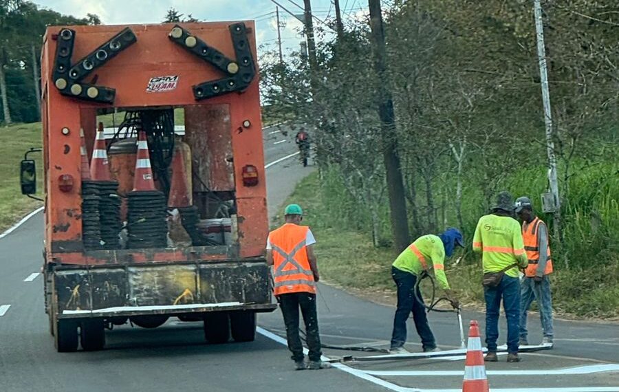 DER-MG realiza melhorias na sinalização de rodovias na região de Poços de Caldas