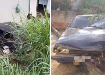 Mulher se joga de carro após ameaças do companheiro; veículo cai em ribanceira