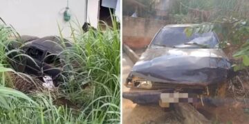 Mulher se joga de carro após ameaças do companheiro; veículo cai em ribanceira