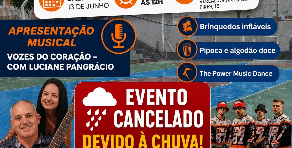Chega Junto é cancelado pela Prefeitura de Poços neste sábado (13)