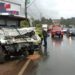 Motorista fica preso às ferragens após colisão entre caminhões em Poços de Caldas