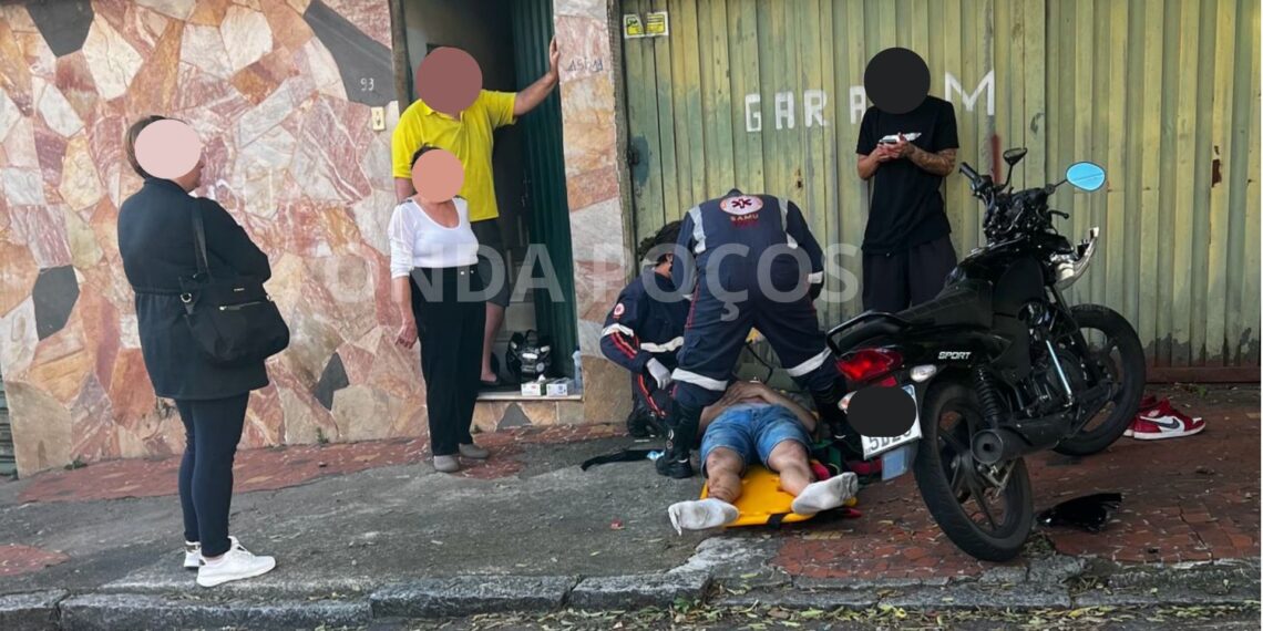 Acidente deixa motociclista ferido no bairro Cascatinha em Poços de Caldas
