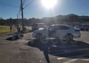Acidente deixa motociclista ferido na Zona Leste de Poços de Caldas