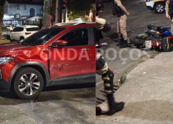Policial militar fica ferido em acidente durante perseguição no Centro de Poços de Caldas
