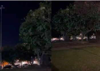 Vandalismo deixa Praça Getúlio Vargas sem iluminação em Poços de Caldas