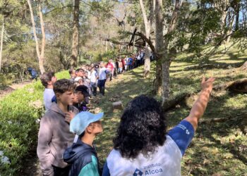 Educação ambiental é tema de atividade entre voluntários da Alcoa e estudantes