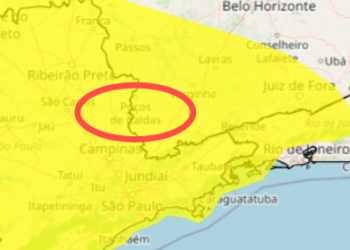 INMET emite alerta de tempestade com risco de granizo e ventos fortes para Poços e região