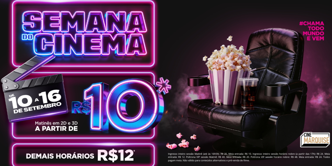 Semana do Cinema tem ingressos por R$10 no Cine Marquise Ultravisão, no centro de Poços de Caldas