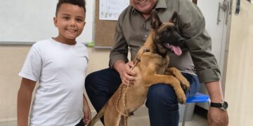 Nome do novo cão da GCM de Poços é escolhido por aluno de escola de Poços vc