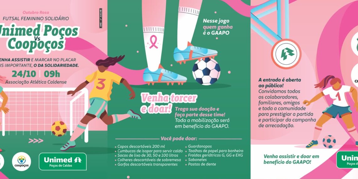 Futsal feminino solidário mobiliza Unimed Poços e Coopoços em prol do GAAPO