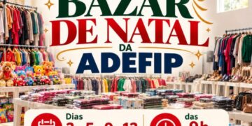 ADEFIP realiza bazar de Natal com roupas, brinquedos e acessórios em Poços